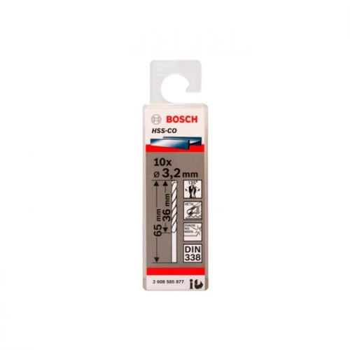 Сверло по металлу Bosch PRO Stainless Steel HSS-Co 3.2x65 мм (10 шт.) (2608585877)