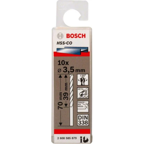 Сверло по металлу Bosch HSS-Co DIN 338 3.5x39x70 мм (10 шт.) (2608585879)
