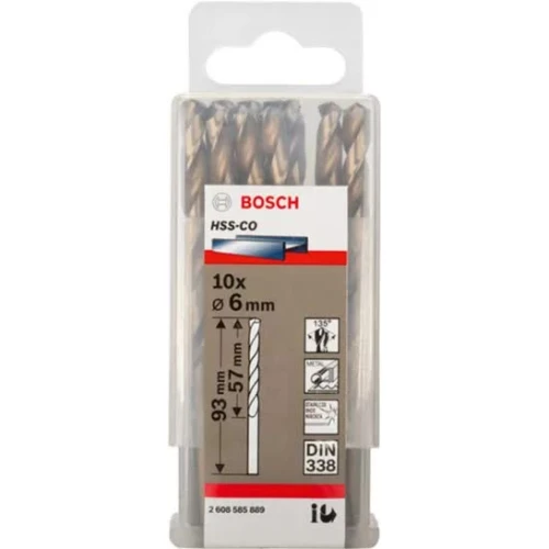 Сверло по металлу Bosch PRO Stainless Steel HSS-Co 6.0x93 мм (10 шт.) (2608585889)