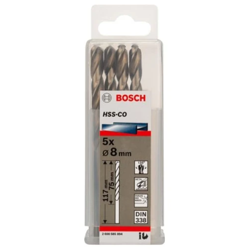 Сверло по металлу Bosch PRO Stainless Steel HSS-Co 8.0x117 мм (5 шт.) (2608585894)