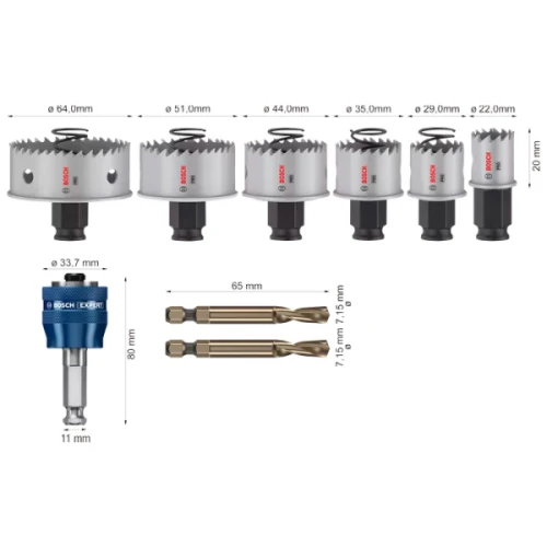 Набір коронок по металу Bosch PRO Sheet Metal PC Plus (22 - 64 мм / 9 шт.) (2608594474)