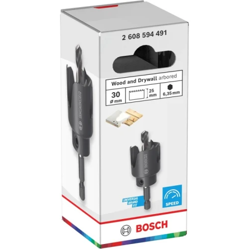 Коронка по дереву і гіпсокартону Bosch Wood and Drywall arbored 30x25 мм (2608594491)