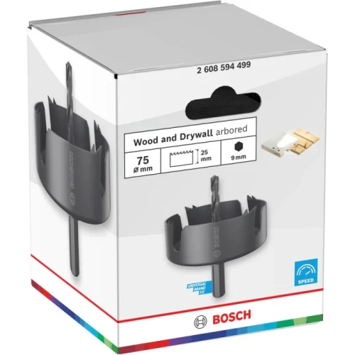 Коронка по дереву і гіпсокартону Bosch Wood and Drywall arbored 75x27 мм (2608594499)