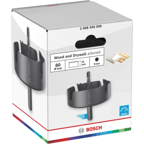Коронка по дереву і гіпсокартону Bosch Wood and Drywall arbored 80x27 мм (2608594500)