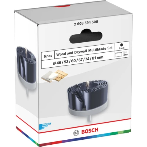Набір коронок по дереву та гіпсокартону Bosch Wood and Drywall Multiblade Set 46-81x31 мм (6 шт.) (2608594506)