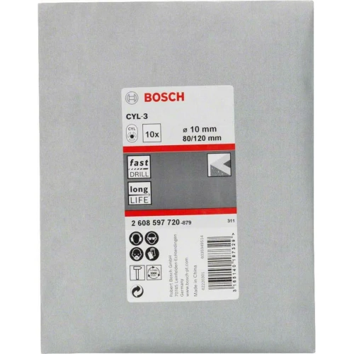 Сверло по бетону Bosch Expert CYL-3 10x80x120 мм (10 шт.) (2608597720)