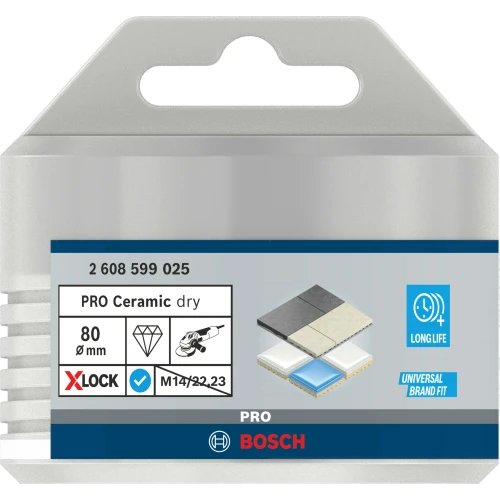 Алмазна коронка Bosch X-Lock PRO Ceramic dry 80x35 мм (2608599025)