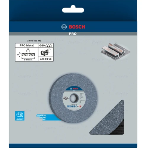 Круг шлифовальный по металлу Bosch 200x32x25 мм (2608600112)