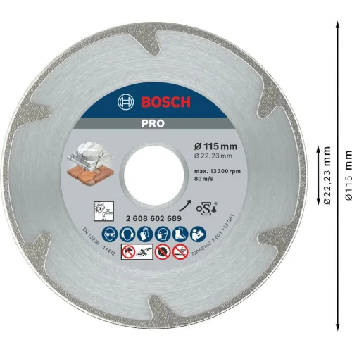 Диск алмазний по мармуру Bosch PRO Marble 115x22.23 мм (2608602689)
