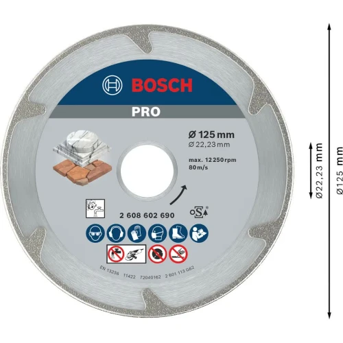 Диск алмазний по мармуру Bosch PRO Marble 125x22.23 мм (2608602690)
