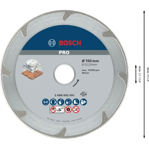 Диск алмазний по мармуру Bosch PRO Marble 150x22.23 мм (2608602691)