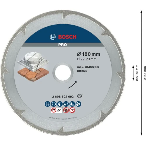Диск алмазний по мармуру Bosch PRO Marble 180x22.23 мм (2608602692)