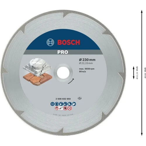 Диск алмазний по мармуру Bosch PRO Marble 230x22.23 мм (2608602693)