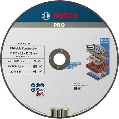 Круг універсальний відрізний Bosch PRO Multi Material Cutting Disc 230x22.23x1.9 мм (2608602767)