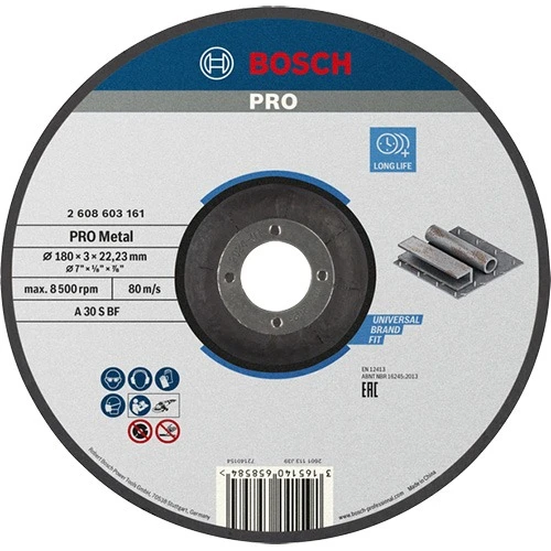 Круг армированный отрезной по металлу Bosch PRO Metal 180x22.23x3 мм (2608603161)