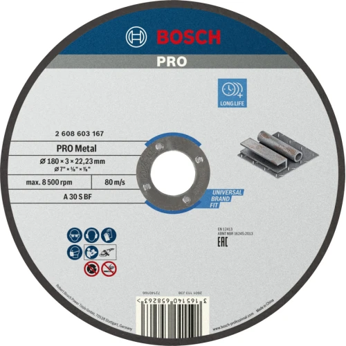 Круг армований відрізний по металу Bosch PRO Metal 180x22.23x3 мм (2608603167)