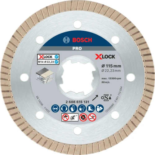 Алмазний круг по кераміці Bosch X-Lock Best for Ceramic Extraclean Turbo 115x22.23x1.4x7 мм (2608615131)