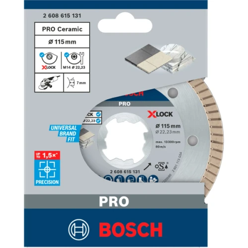Алмазний круг по кераміці Bosch X-Lock Best for Ceramic Extraclean Turbo 115x22.23x1.4x7 мм (2608615131)