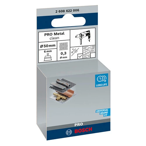 Щітка чашкова з прямим хвостовиком Bosch PRO Metal clean (50 мм / 0.3 мм) (2608622006)