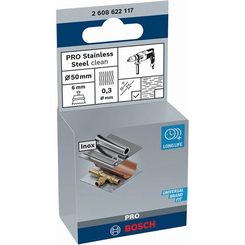 Щітка дротяна з прямим хвостовиком Bosch PRO Stainless Steel clean (50 мм / 0.3 мм) (2608622117)