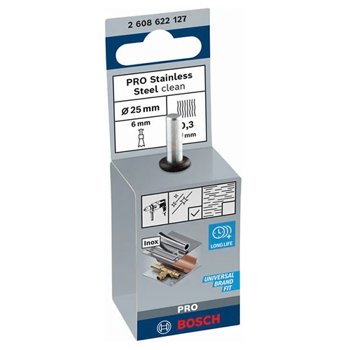 Щітка торцева дротяна з прямим хвостовиком Bosch PRO Stainless Steel clean (25 мм / 0.3 мм) (2608622127)