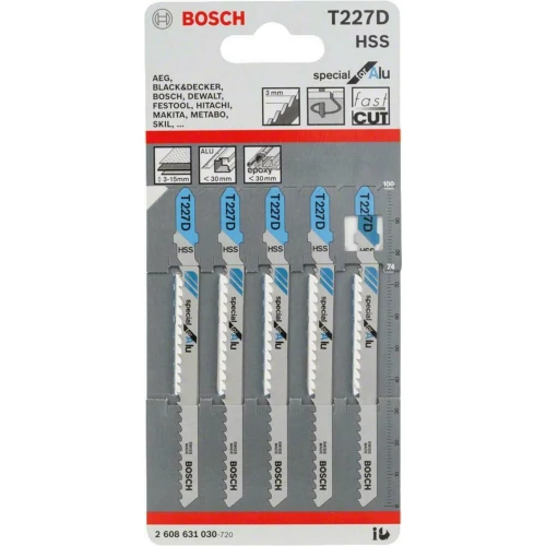 Полотно пильное по металлу Bosch Special for Alu T 227 D 3x100 мм (5 шт.) (2608631030)
