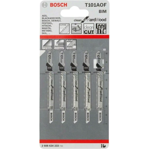 Полотно пильное по дереву Bosch Clean for Wood BIM T 101 AOF 1.4x83 мм (5 шт.) (2608634233)