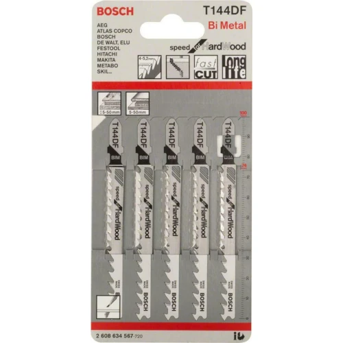 Полотно пильное по дереву Bosch PRO Hardwood Fast BIM T 144 DF 4.0x5.2x100 мм (5 шт.) (2608634567)