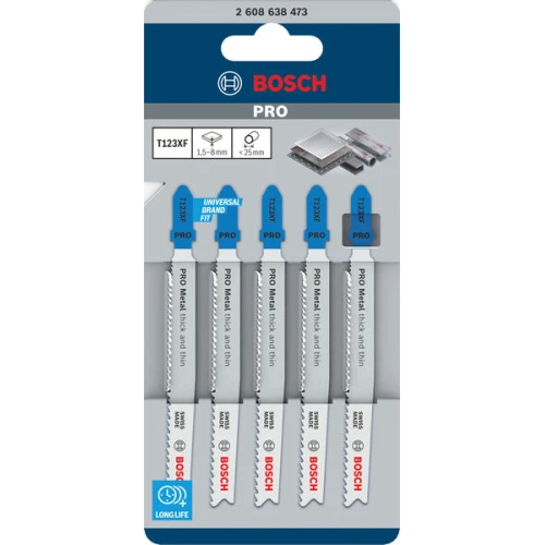 Полотно пильное по металлу Bosch PRO Metal Thick and Thin T 123 XF 1.2x2.6x100 мм (5 шт.) (2608638473)