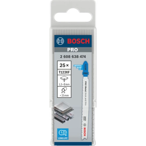 Полотно пильное по металлу Bosch PRO Metal Thick and Thin T 123 XF 1.2x2.6x100 мм (25 шт.) (2608638474)