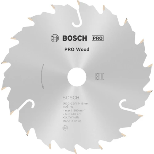 Циркулярний пиляльний диск Bosch PRO Wood, 130 x 2 x 16 мм, T18 (2608640775)