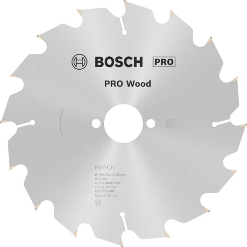 Циркулярный пильный диск Bosch PRO Wood, 190 x 2 x 30 мм, T16 (2608641184)