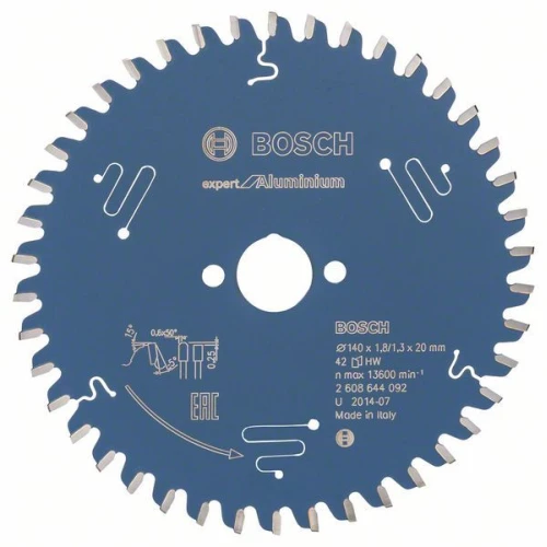 Диск пильный по алюминию Bosch 140x20x42T Expert for Aluminium (2608644092)
