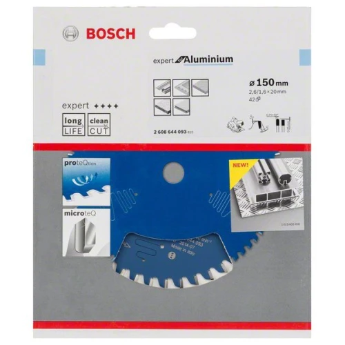 Диск пиляльний по алюмінію Bosch 150x20x42T Expert for Aluminium (2608644093)