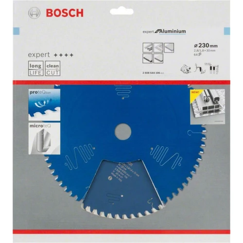 Диск пиляльний по алюмінію Bosch 230x30x64T Expert for Aluminium (2608644106)