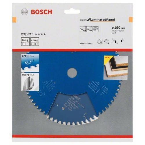 Диск пиляльний по ламінату Bosch 190x20x60Т Expert for Laminated Panel (2608644129)