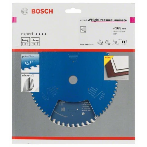 Диск пиляльний по ламінату Bosch 165x20x48Т Expert for High Pressure Laminate (2608644133)