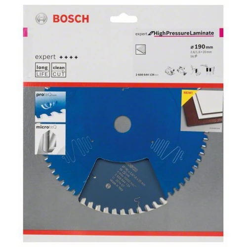 Диск пильный по ламинату Bosch 190x20x56Т Expert for High Pressure Laminate (2608644134)