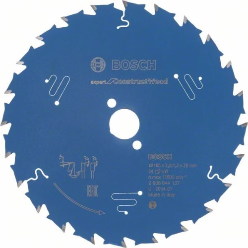 Диск пильный по дереву Bosch 165x20x24Т Expert for Construct Wood (2608644137)