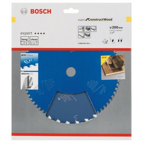 Диск пиляльний по дереву Bosch 200x30x30Т Expert for Construct Wood (2608644140)