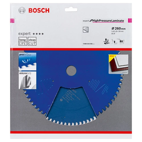 Диск пильный по ламинату Bosch 260x30x80Т Expert for High Pressure Laminate (2608644361)