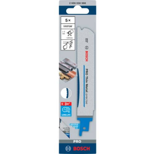 Пильное полотно по металлу Bosch PRO Thin Metal precise S937EAF 1.1x25x150 мм (5 шт.) (2608658988)