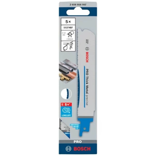 Пильное полотно по металлу Bosch PRO Thick Metal precise S937HBF 1.1x25x150 мм (5 шт.) (2608658997)