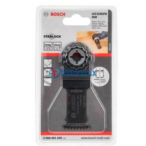 Пиляльне занурювальне полотно Bosch Starlock Hard Wood BIM AIZ 35 BSPB 32x50 мм (2608661645)
