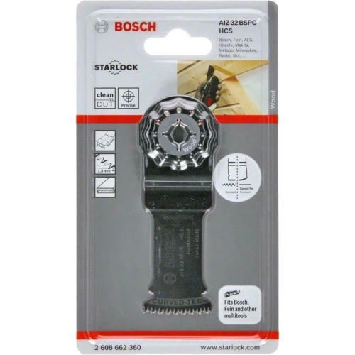 Пиляльне занурювальне полотно Bosch Starlock HCS AIZ 32 BSPC Hard Wood 32x50 мм (2608662360)