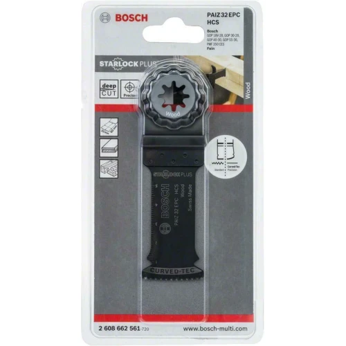 Пиляльне занурювальне полотно Bosch Starlock PAIZ 32 EPC Wood 32x60 мм (2608662561)