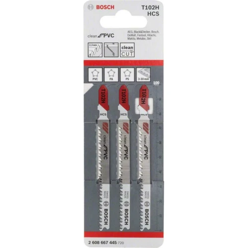 Полотно пильное по пластику Bosch PRO Plastics PVC Clean T 102 H 2.3x100 мм (5 шт.) (2608667446)
