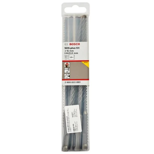 Бур по бетону Bosch SDS-Plus-5X 6x150x210 мм (10 шт.) (2608833893)