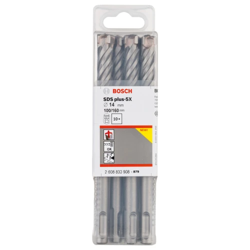Бур по бетону Bosch SDS-Plus-5X 14x100x160 мм (10 шт.) (2608833908)