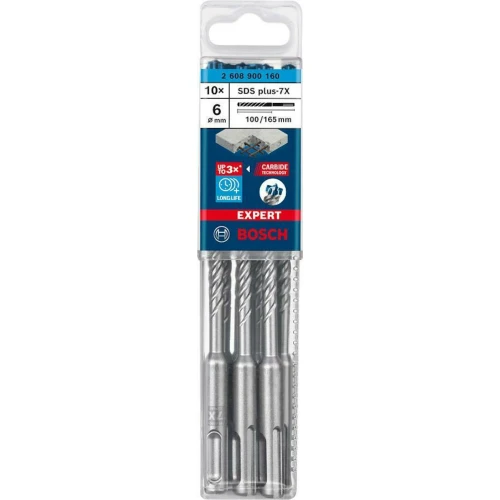 Ударный бур по бетону Bosch EXPERT SDS-Plus-7X 6.0x100x165 мм (10 шт.) (2608900160)